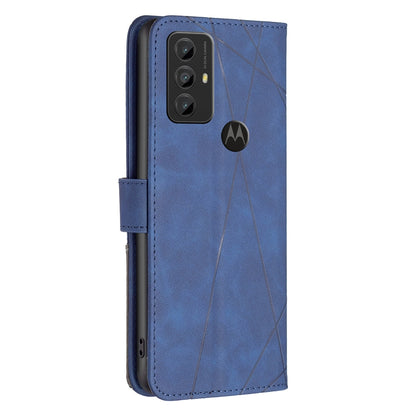 Motorola Moto G Play 2023 Rhombus Texture Leather Phone Case with Magnetic Buckle and Card Holder