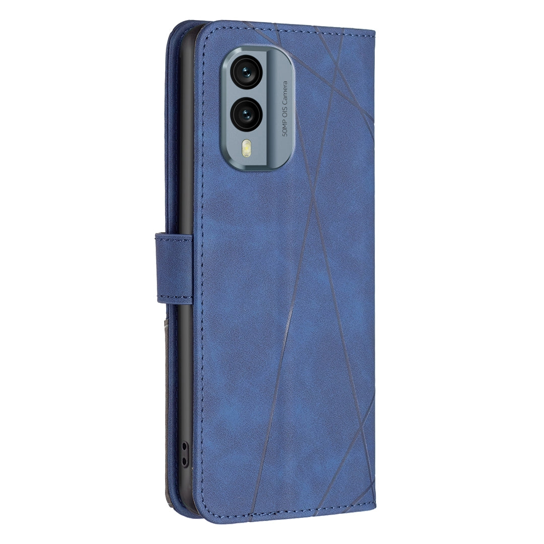 Nokia X30 Rhombus Texture Leather Phone Case with Magnetic Buckle and Card Holder