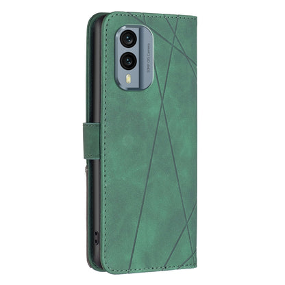 Nokia X30 Rhombus Texture Leather Phone Case with Magnetic Buckle and Card Holder