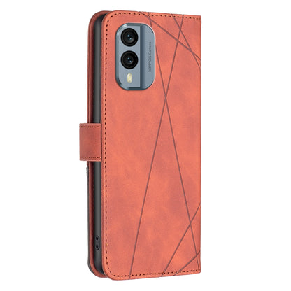 Nokia X30 Rhombus Texture Leather Phone Case with Magnetic Buckle and Card Holder
