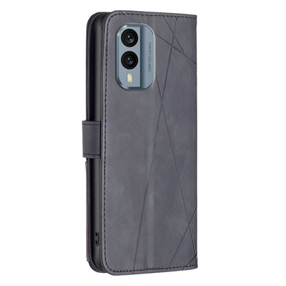 Nokia X30 Rhombus Texture Leather Phone Case with Magnetic Buckle and Card Holder
