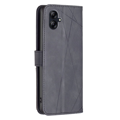 Samsung Galaxy A04e Rhombus Texture Leather Phone Case with Magnetic Buckle and Card Holder