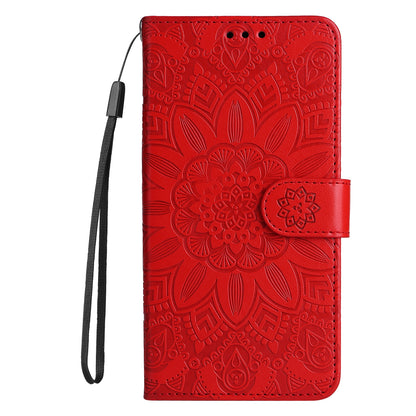 Realme 10 Pro 5G Sunflower Embossed Leather Wallet Phone Case with Kickstand and Card Holder
