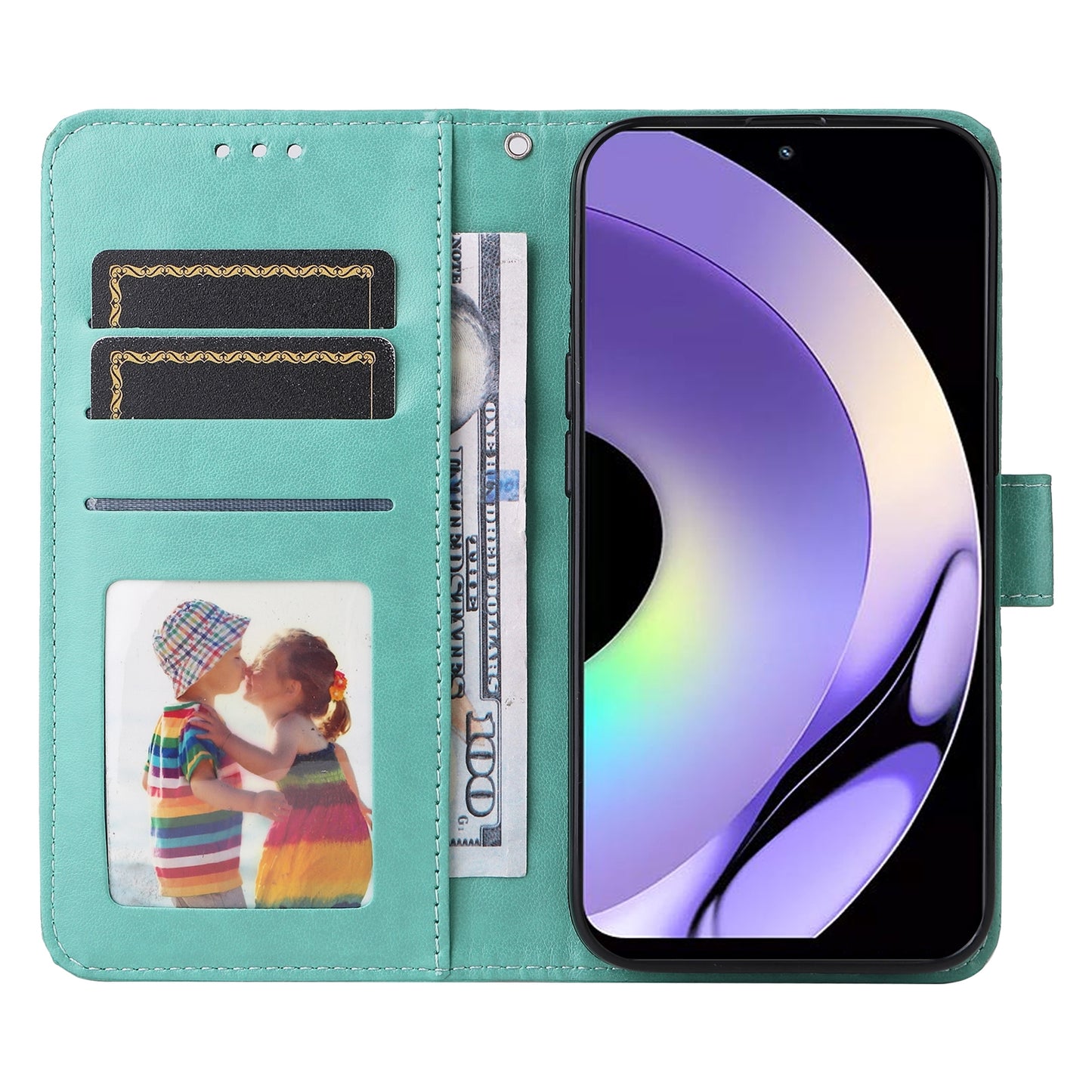 Realme 10 Pro 5G Sunflower Embossed Leather Wallet Phone Case with Kickstand and Card Holder