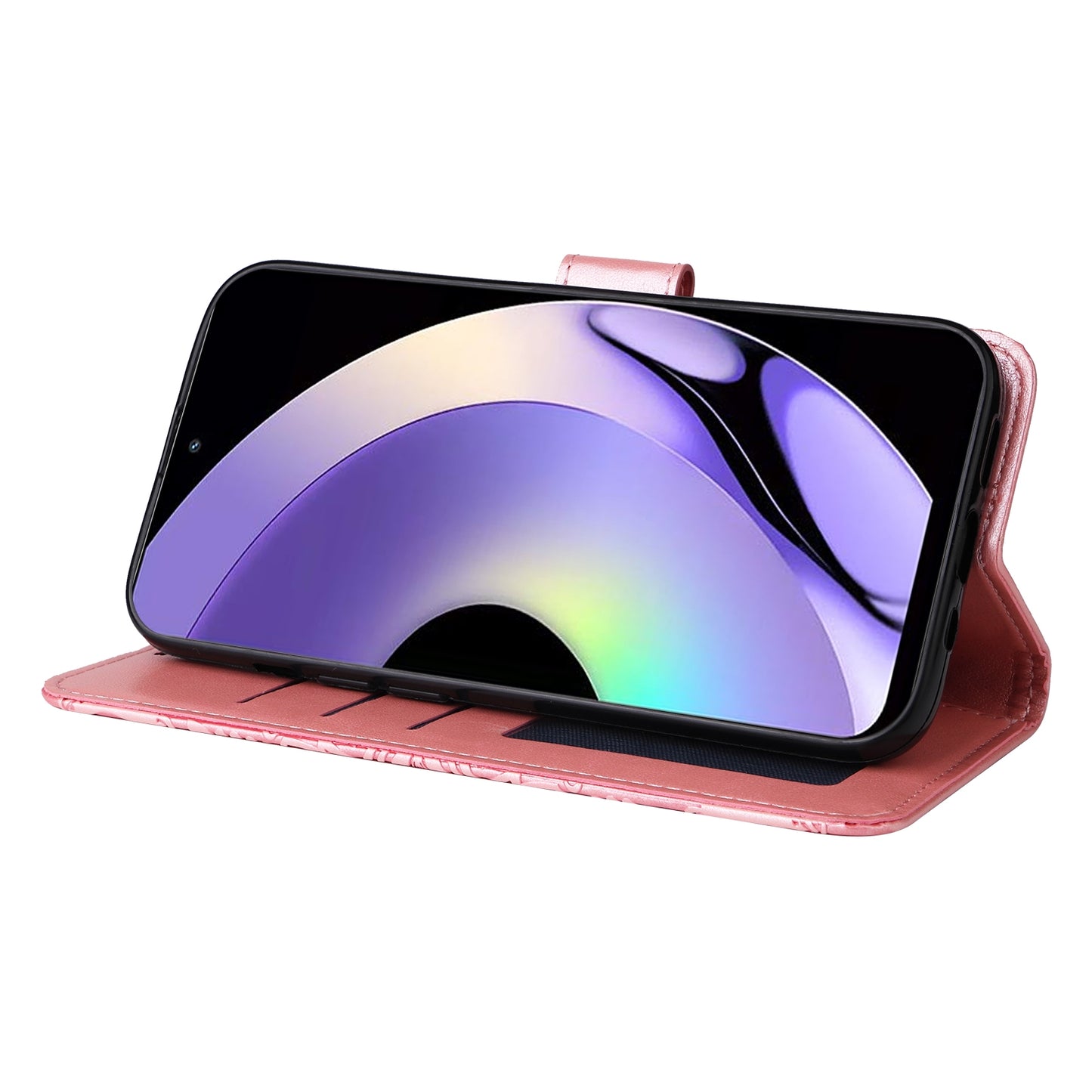 Realme 10 Pro 5G Sunflower Embossed Leather Wallet Phone Case with Kickstand and Card Holder