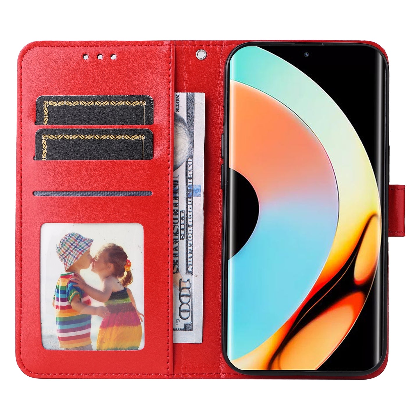 Realme 10 Pro+ 5G Sunflower Embossed Leather Wallet Phone Case with Kickstand and Card Holder