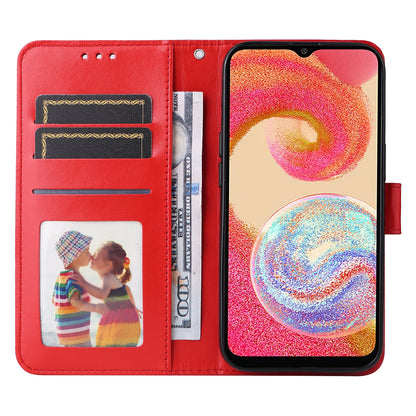 Samsung Galaxy A04e Sunflower Embossed Leather Wallet Phone Case with Kickstand and Card Holder