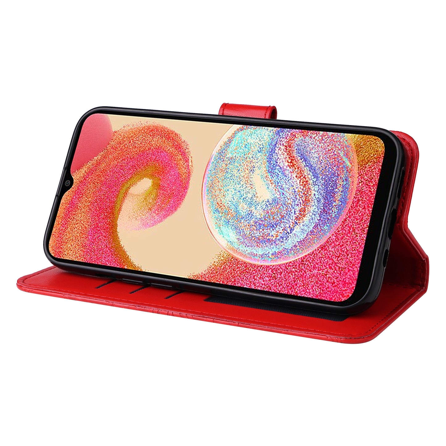 Samsung Galaxy A04e Sunflower Embossed Leather Wallet Phone Case with Kickstand and Card Holder