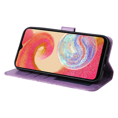 Samsung Galaxy A04e Sunflower Embossed Leather Wallet Phone Case with Kickstand and Card Holder