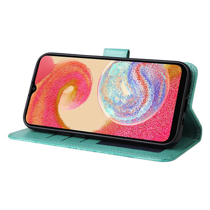 Samsung Galaxy A04e Sunflower Embossed Leather Wallet Phone Case with Kickstand and Card Holder