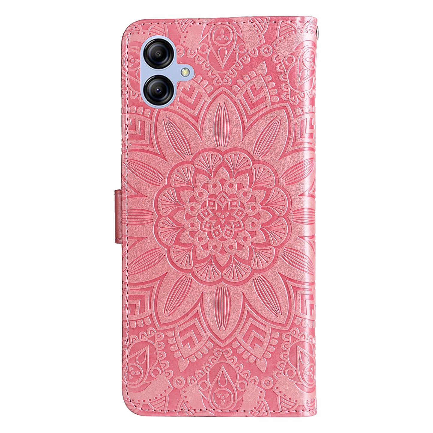 Samsung Galaxy A04e Sunflower Embossed Leather Wallet Phone Case with Kickstand and Card Holder