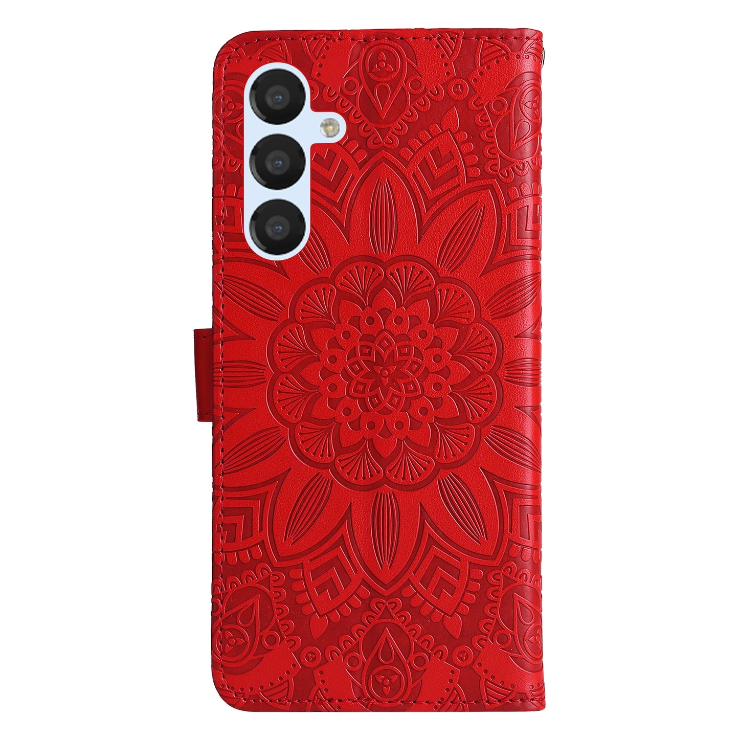 Samsung Galaxy A34 5G Sunflower Embossed Leather Wallet Phone Case with Kickstand and Card Holder