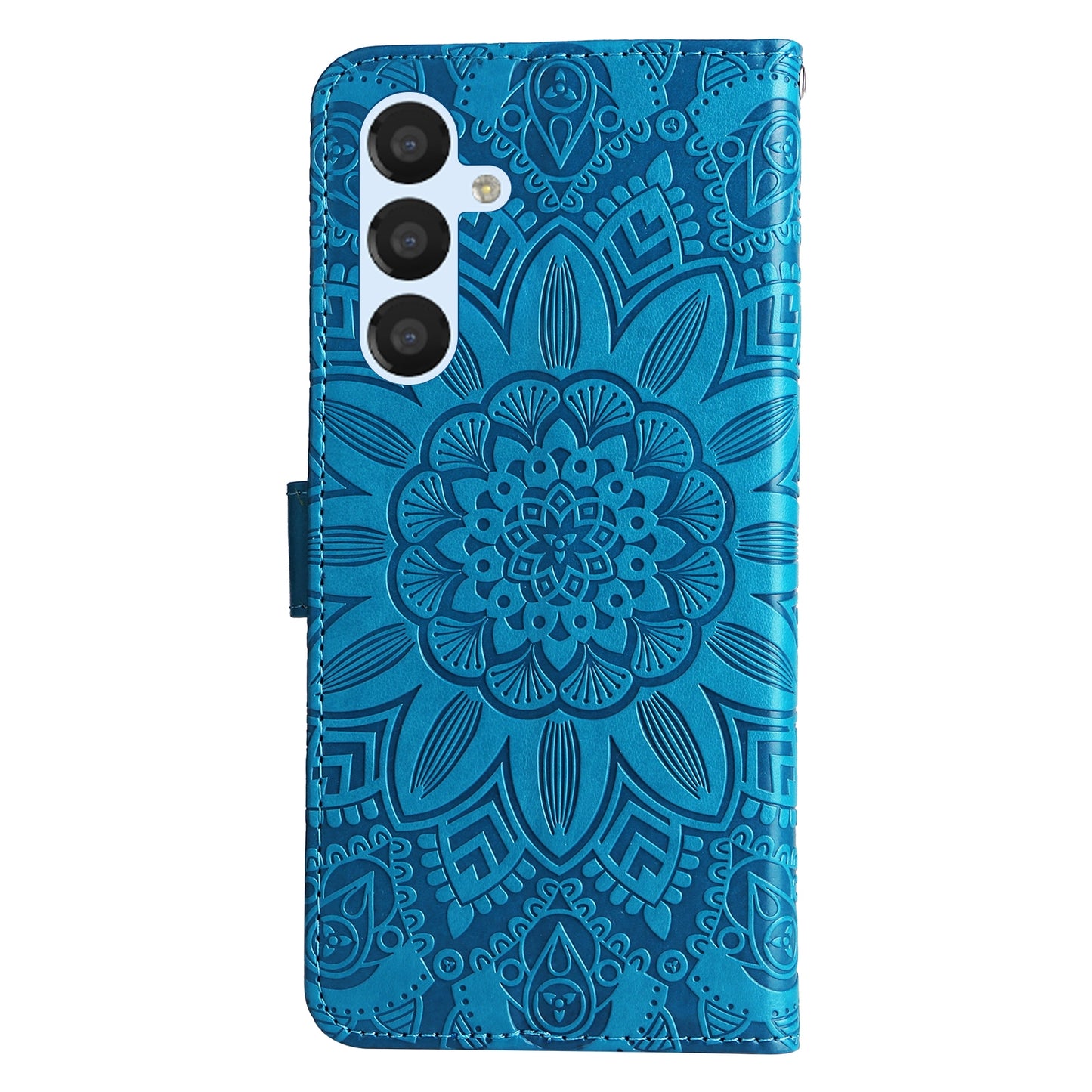 Samsung Galaxy A34 5G Sunflower Embossed Leather Wallet Phone Case with Kickstand and Card Holder