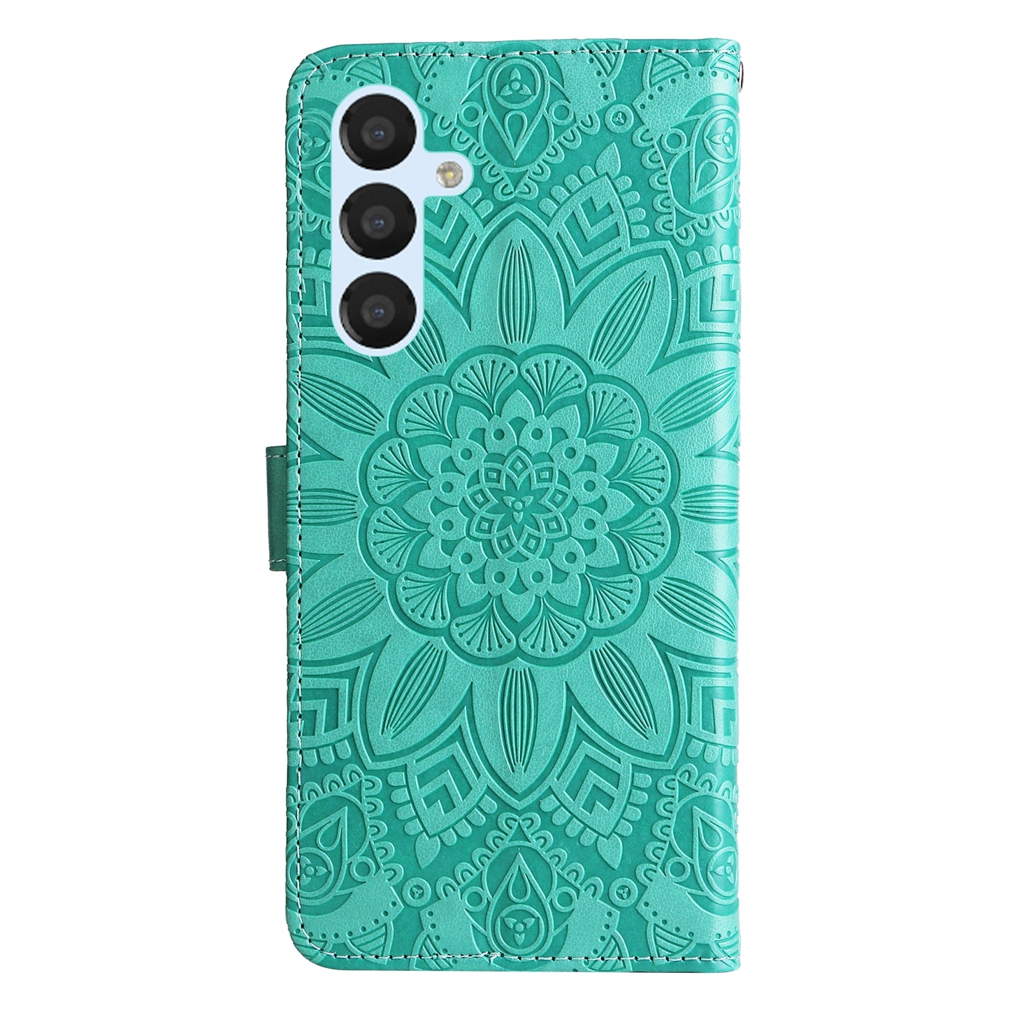 Samsung Galaxy A34 5G Sunflower Embossed Leather Wallet Phone Case with Kickstand and Card Holder