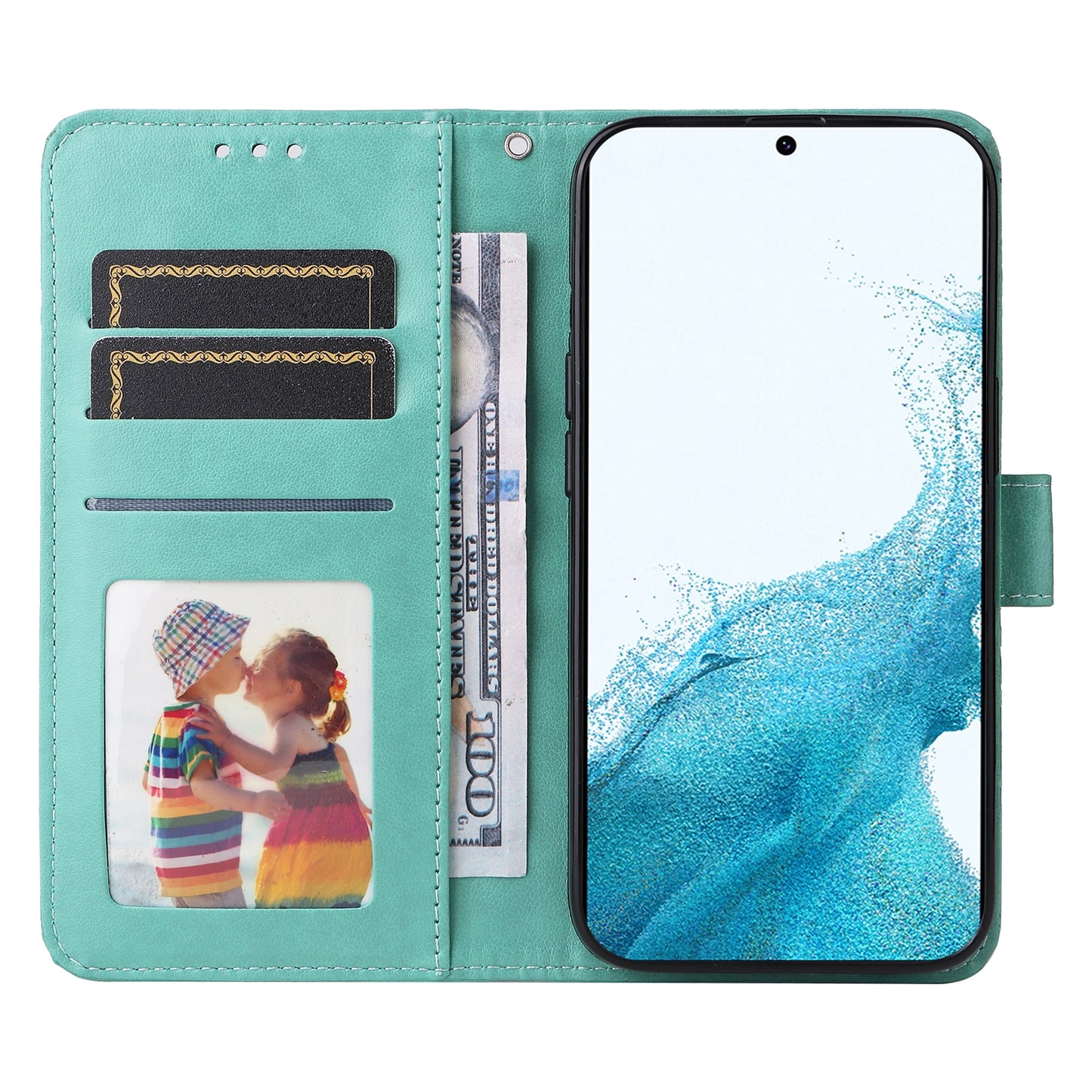 Samsung Galaxy A34 5G Sunflower Embossed Leather Wallet Phone Case with Kickstand and Card Holder