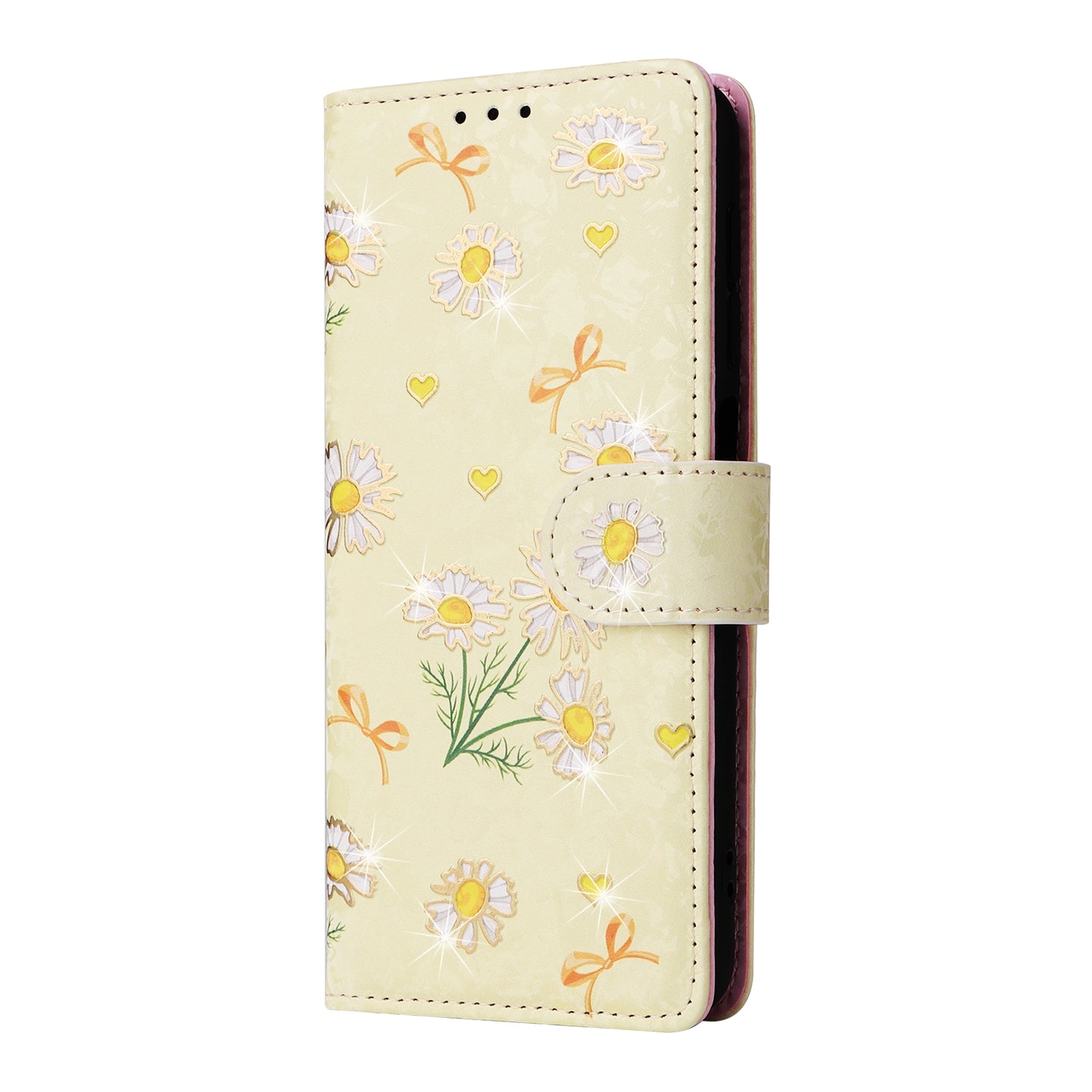 Samsung Galaxy A22e 5G Luxury Bronzing Leather Case - Floral RFID Wallet Cover with Stand & Card Slots