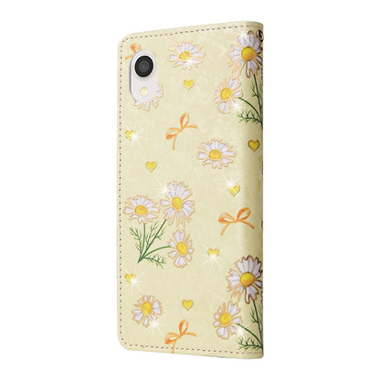 Samsung Galaxy A22e 5G Luxury Bronzing Leather Case - Floral RFID Wallet Cover with Stand & Card Slots