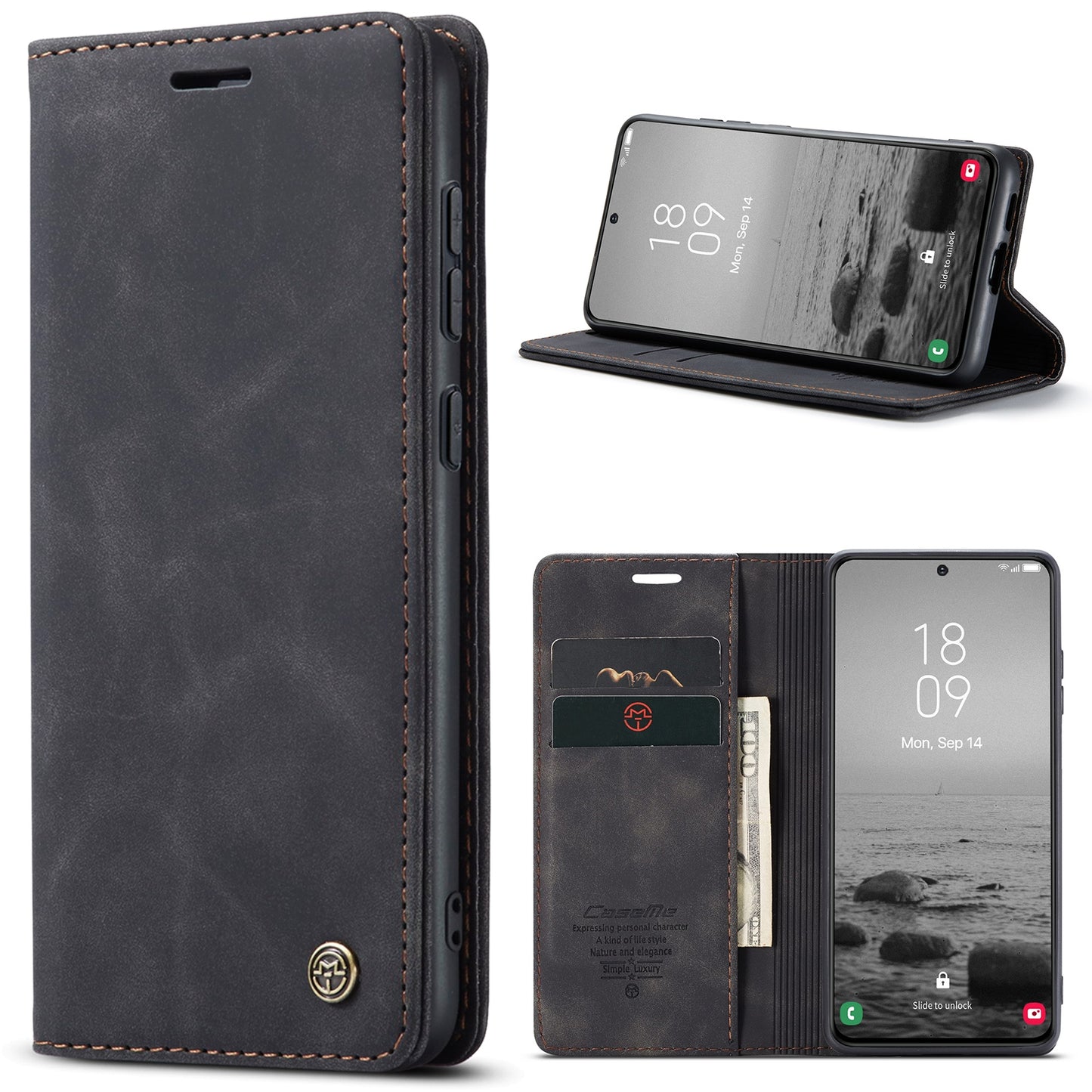 Samsung Galaxy S23 5G Leather Case - Horizontal Flip, Card Holder & Wallet, Luxurious Design