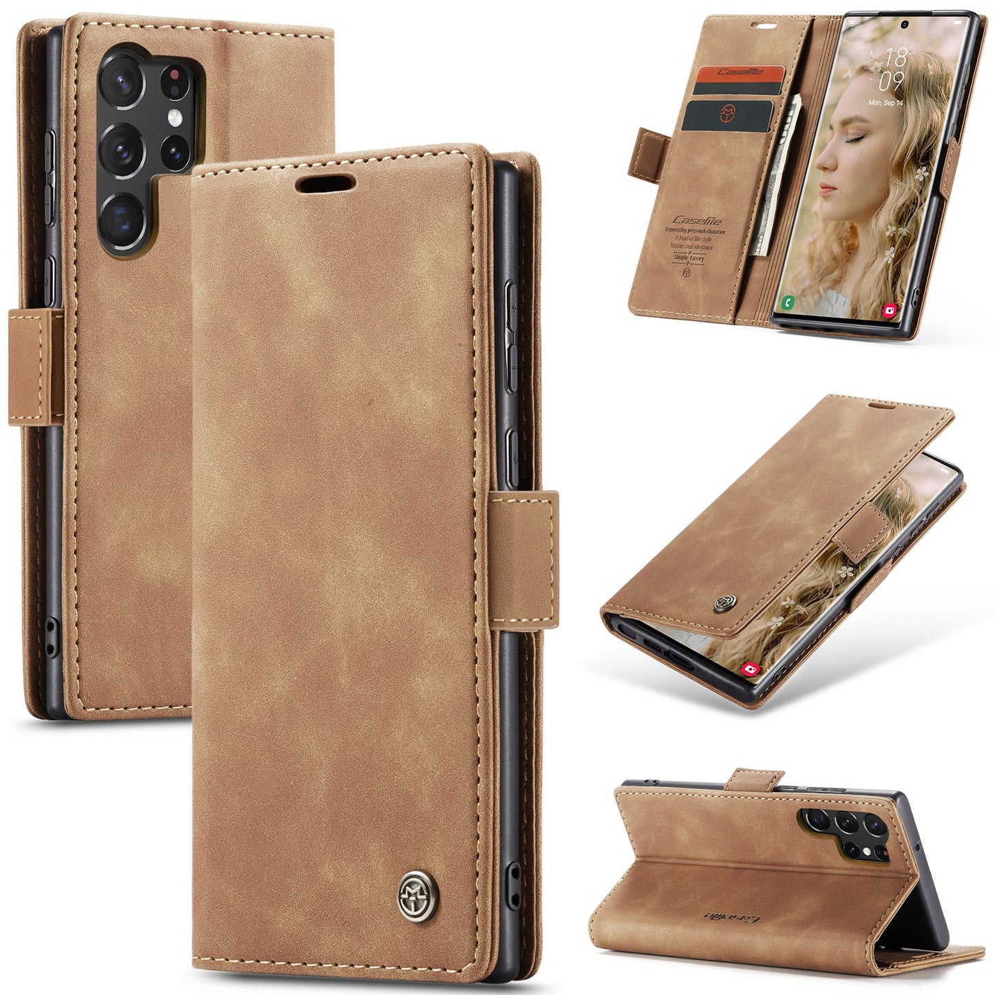 Samsung Galaxy S23 Ultra 5G Flip Leather Case - Card Holder & Wallet, Elegant Protection