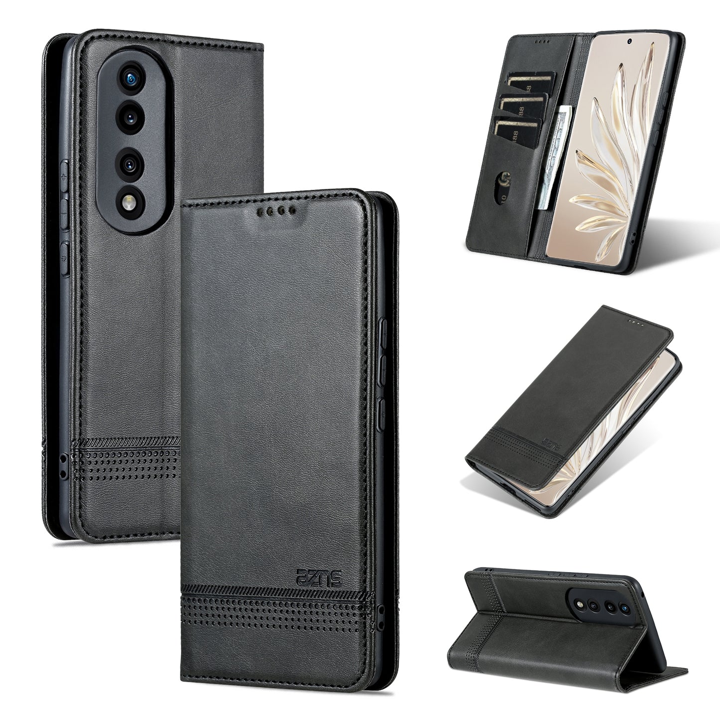 Honor 80 Pro Leather Wallet Case with Card Holder & Magnetic Closure