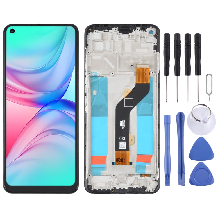 OEM Infinix Hot 10 X682B/X682C LCD Screen Digitizer Full Assembly with Frame - Replacement Part
