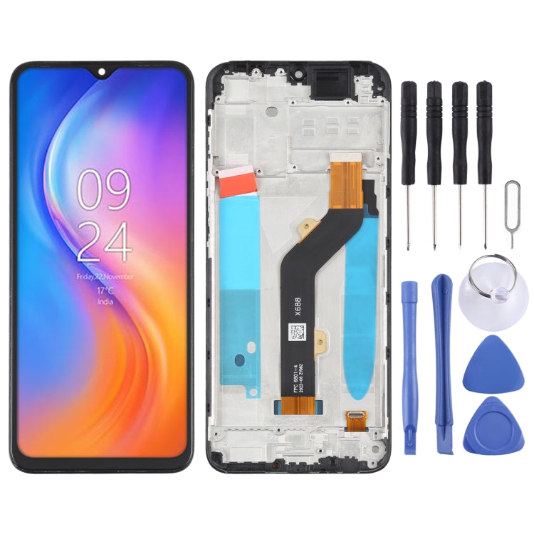 OEM LCD Screen Assembly for Tecno Spark 7P - Complete Digitizer with Frame, Replacement Touch Screen