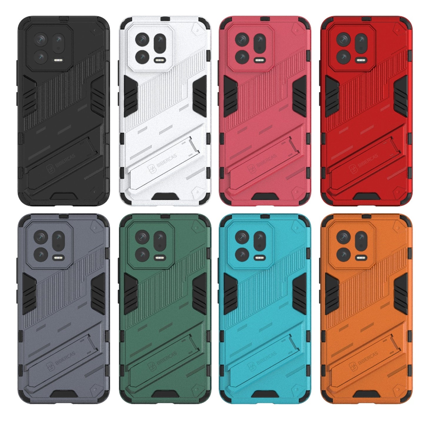 Xiaomi 13 Shockproof Phone Case - Punk Armor 2-in-1 PC + TPU with Invisible Holder