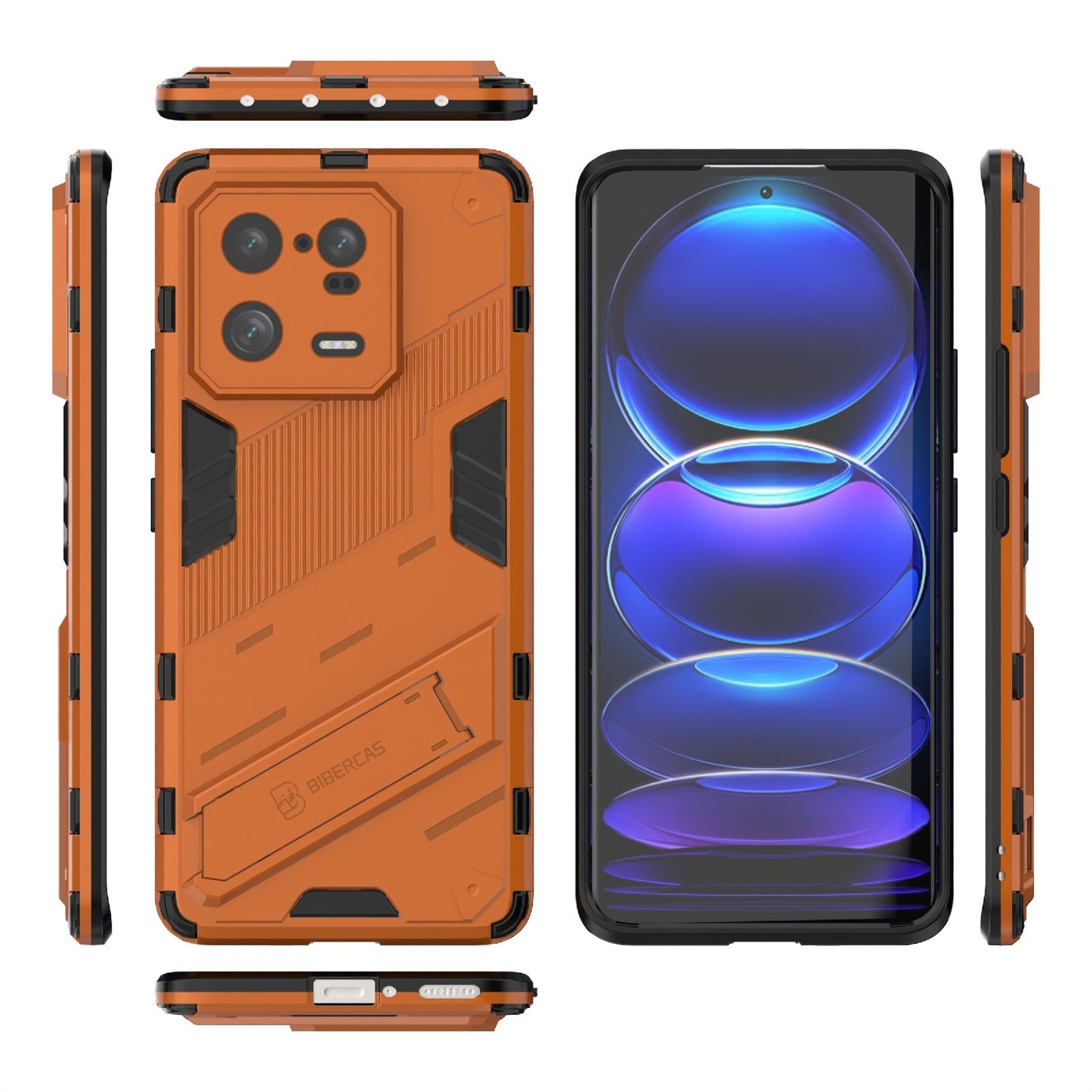 Xiaomi 13 Pro Shockproof Phone Case - Punk Armor 2-in-1 PC + TPU with Invisible Holder