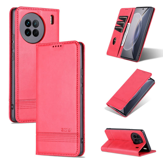 Vivo X90 Leather Wallet Case with Card Holder & Magnetic Closure