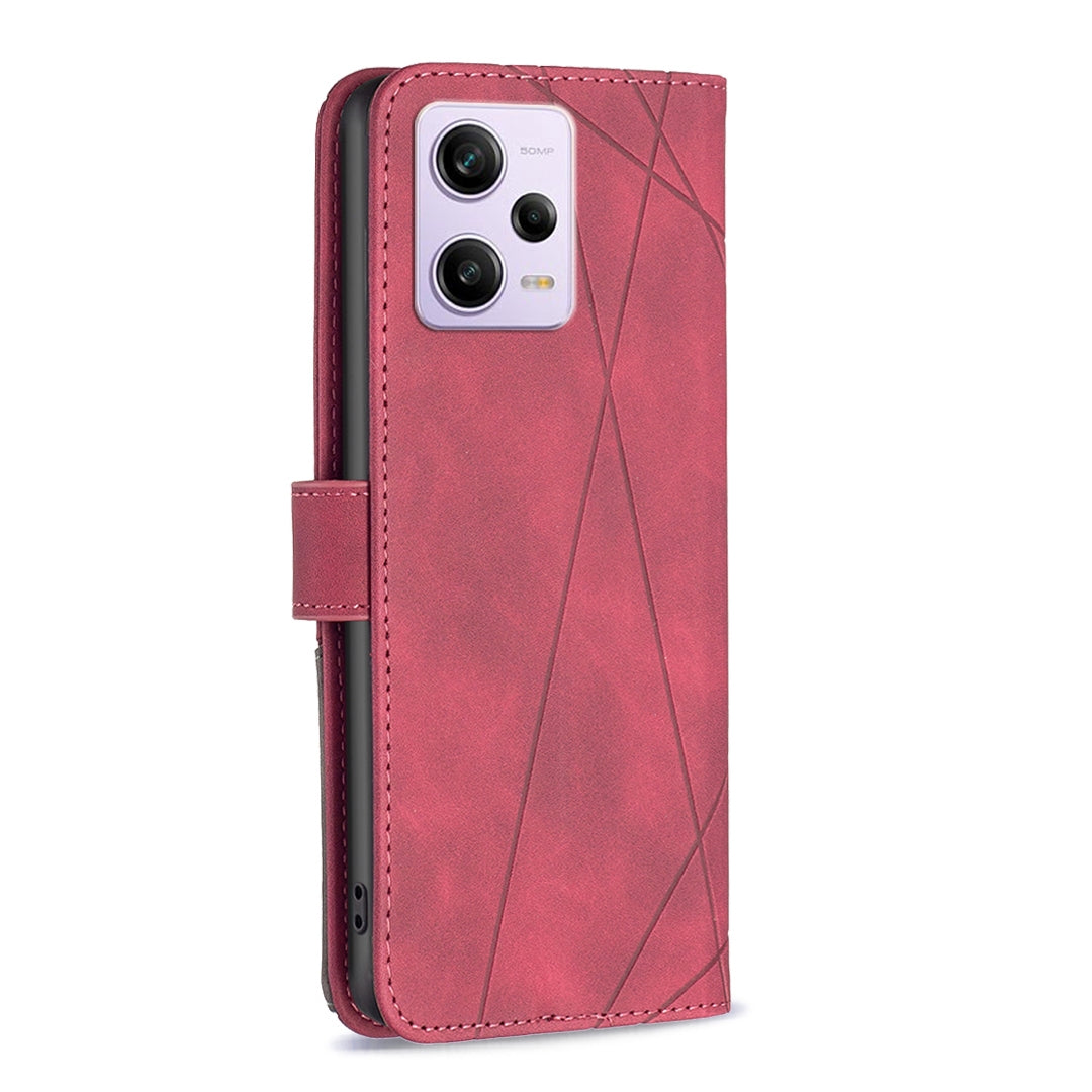 Xiaomi Redmi Note 12 Pro+ Global Rhombus Texture Leather Phone Case with Magnetic Buckle and Card Holder