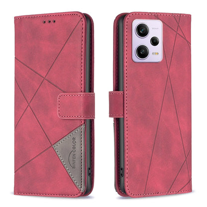 Xiaomi Redmi Note 12 Pro+ Global Rhombus Texture Leather Phone Case with Magnetic Buckle and Card Holder