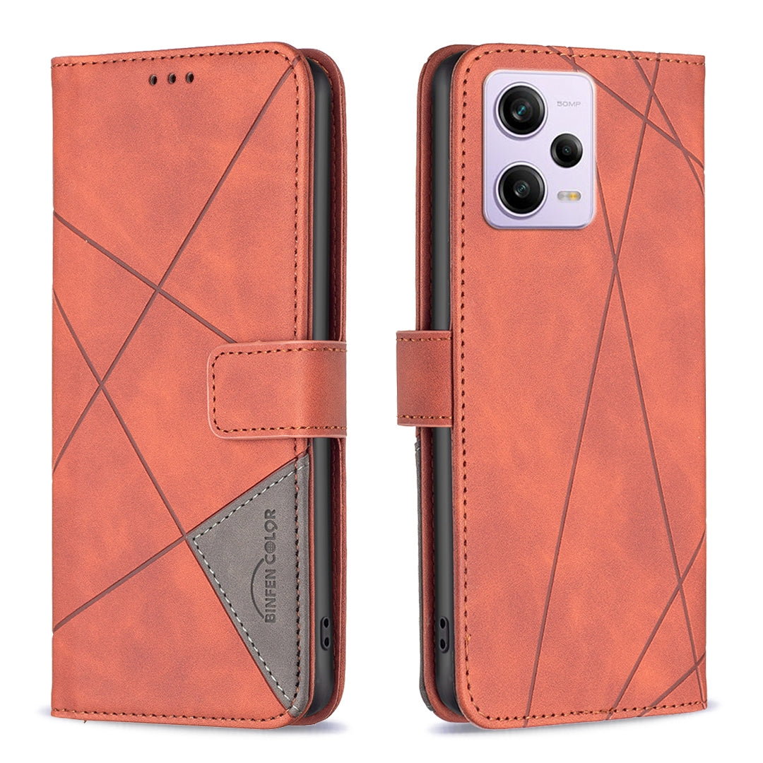 Xiaomi Redmi Note 12 Pro+ Global Rhombus Texture Leather Phone Case with Magnetic Buckle and Card Holder