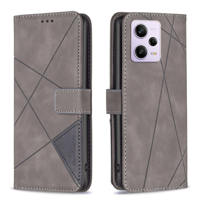 Xiaomi Redmi Note 12 Pro+ Global Rhombus Texture Leather Phone Case with Magnetic Buckle and Card Holder