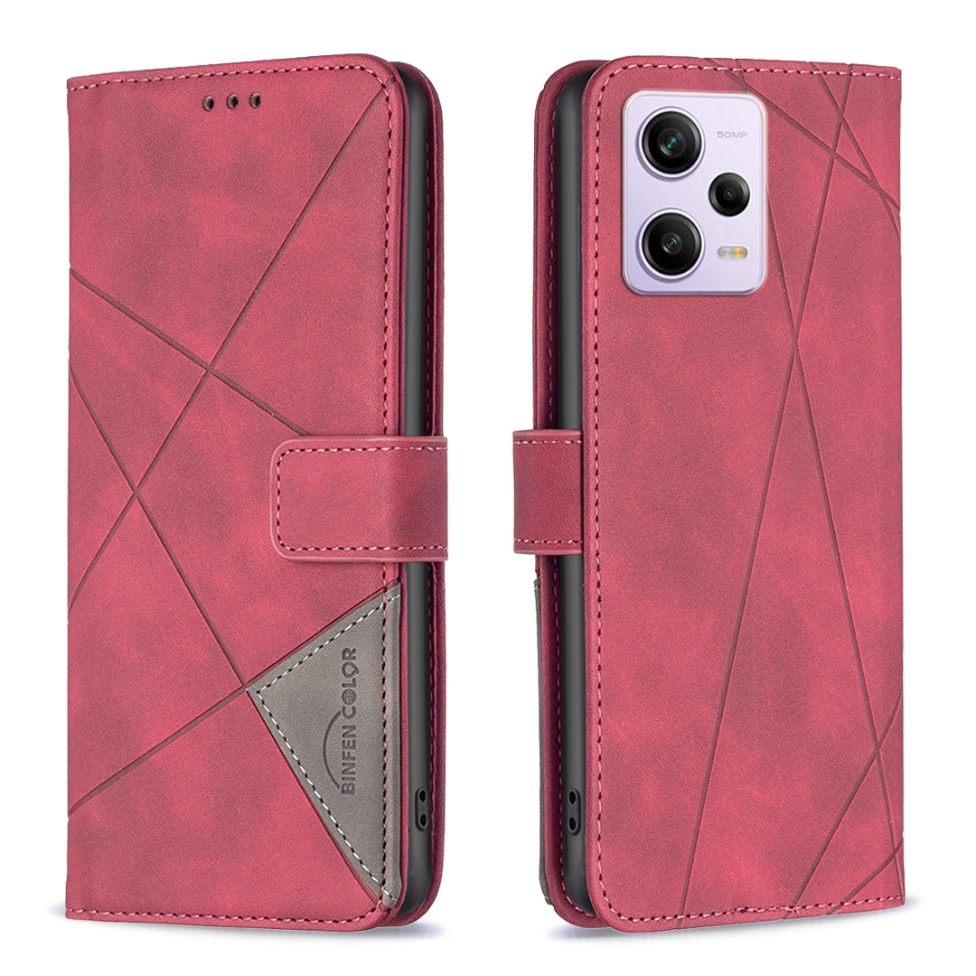 Xiaomi Redmi Note 12 Pro 5G Global Rhombus Texture Leather Phone Case with Magnetic Buckle and Card Holder