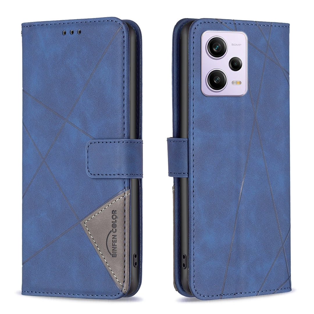 Xiaomi Redmi Note 12 Pro 5G Global Rhombus Texture Leather Phone Case with Magnetic Buckle and Card Holder