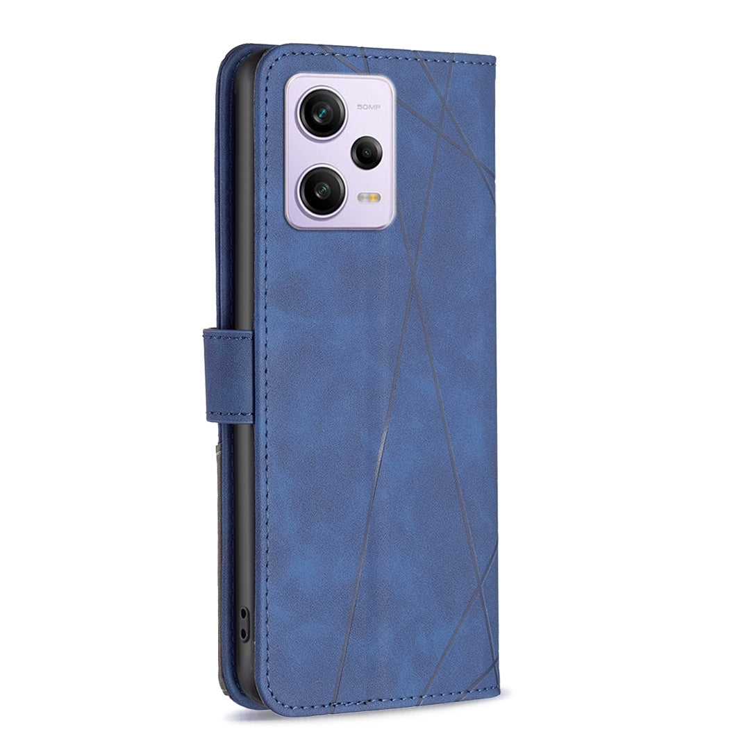 Xiaomi Redmi Note 12 Pro 5G Global Rhombus Texture Leather Phone Case with Magnetic Buckle and Card Holder