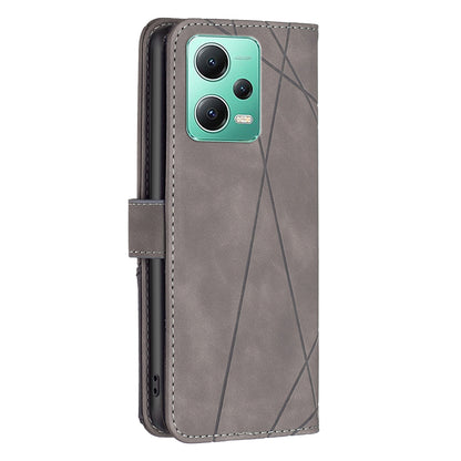 Xiaomi Redmi Note 12 Global Rhombus Texture Leather Phone Case with Magnetic Buckle and Card Holder