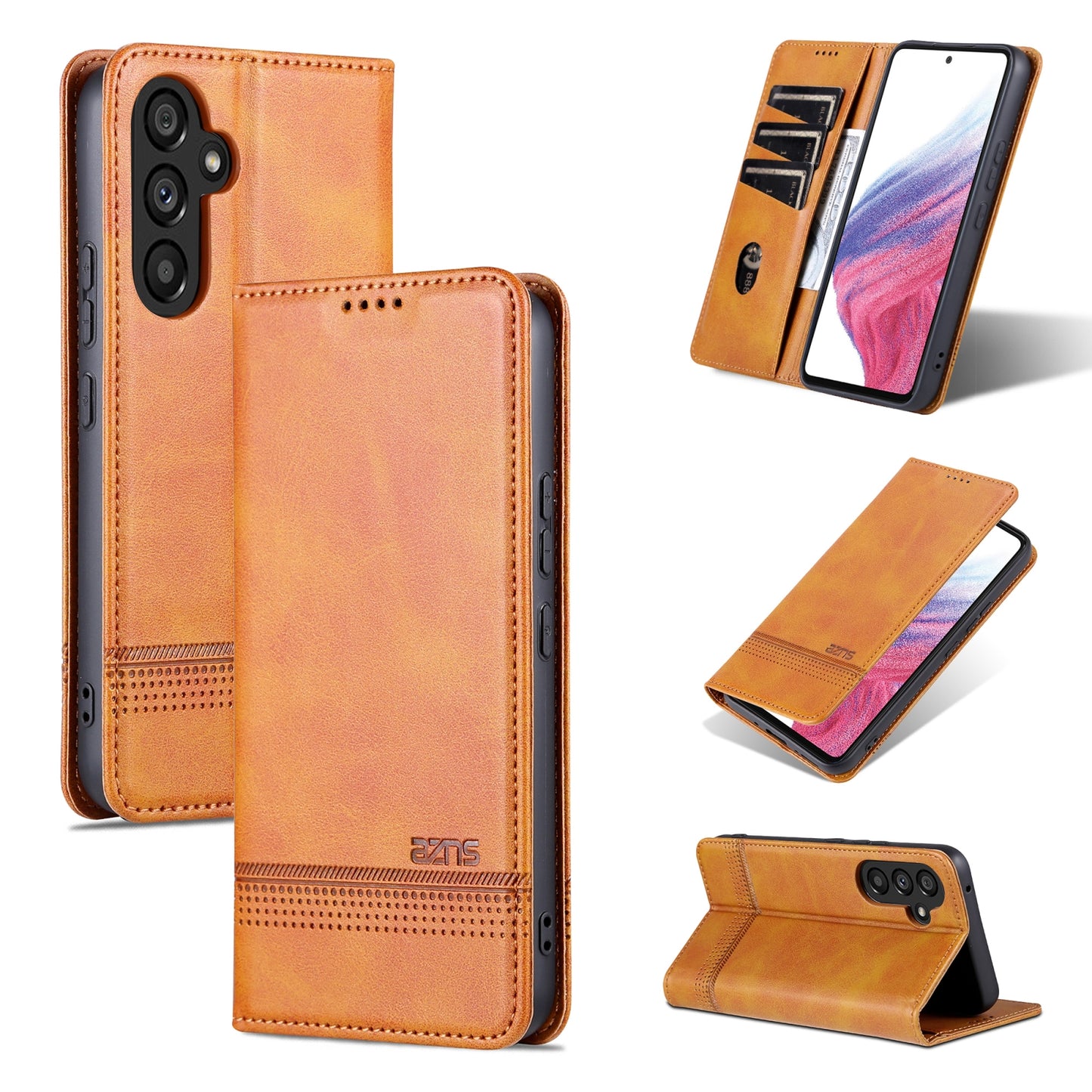 Samsung Galaxy A34 5G Leather Wallet Case with Card Holder & Magnetic Closure