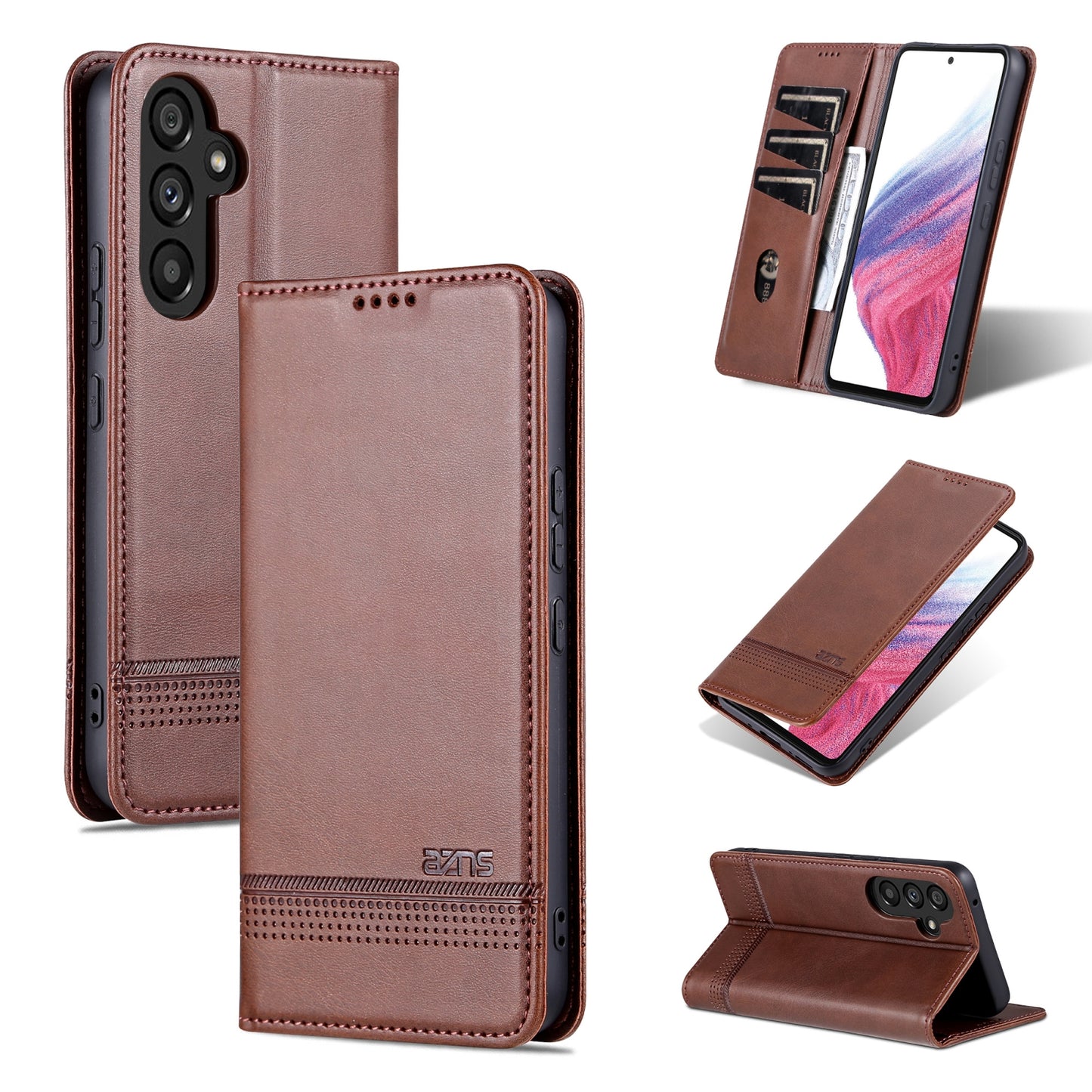 Samsung Galaxy A34 5G Leather Wallet Case with Card Holder & Magnetic Closure