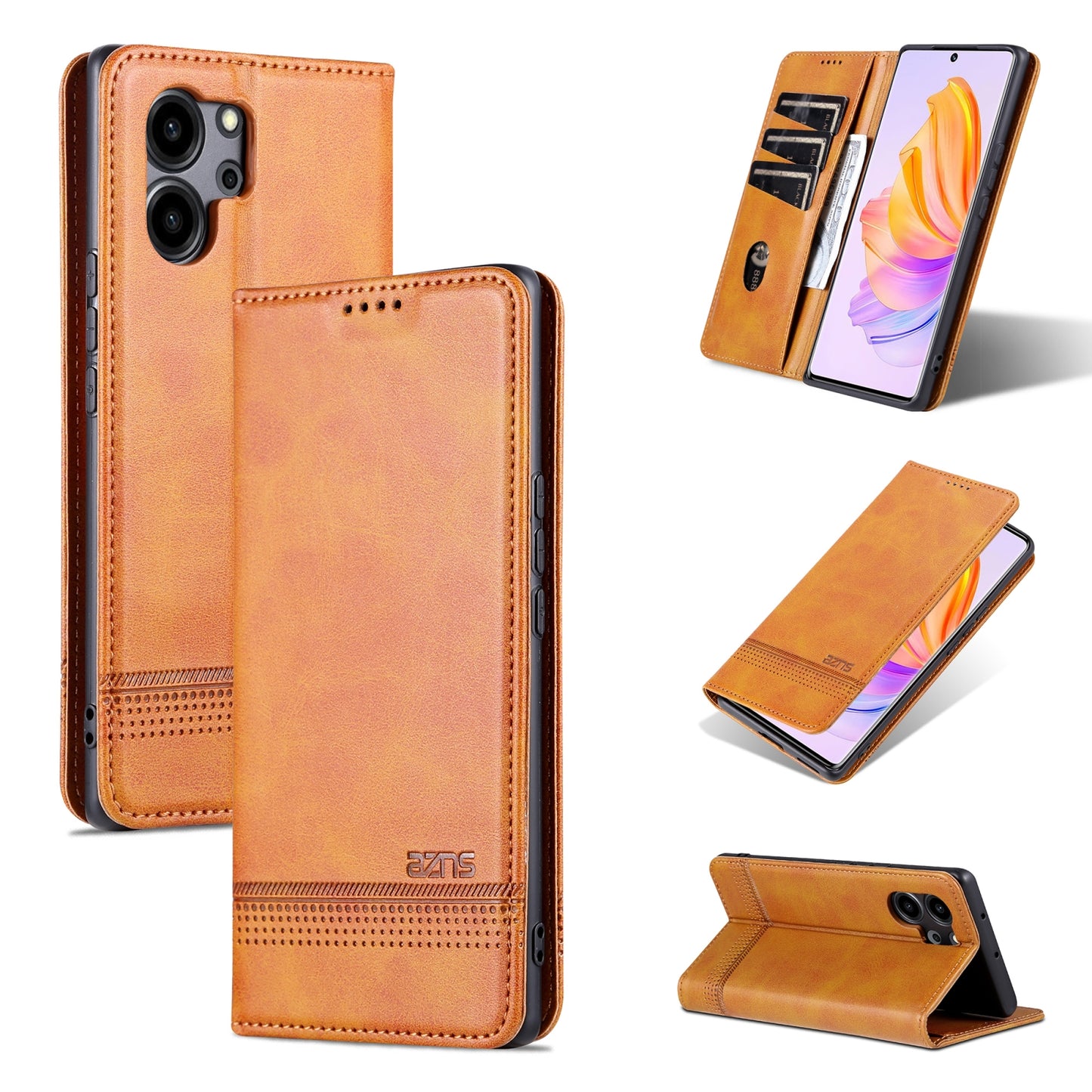 Honor 80 SE Leather Wallet Case with Card Holder & Magnetic Closure