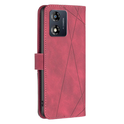 Motorola Moto E13 4G Rhombus Texture Leather Phone Case with Magnetic Buckle and Card Holder