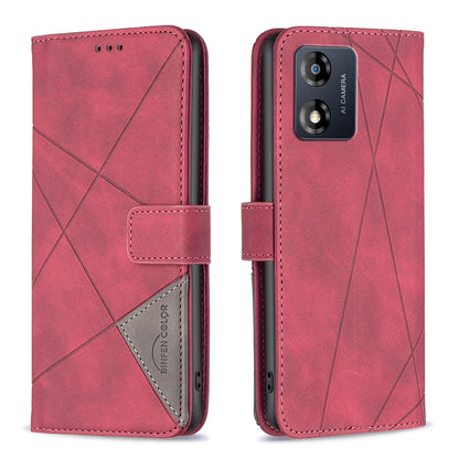 Motorola Moto E13 4G Rhombus Texture Leather Phone Case with Magnetic Buckle and Card Holder