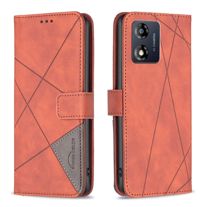 Motorola Moto E13 4G Rhombus Texture Leather Phone Case with Magnetic Buckle and Card Holder