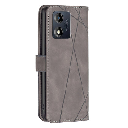 Motorola Moto E13 4G Rhombus Texture Leather Phone Case with Magnetic Buckle and Card Holder