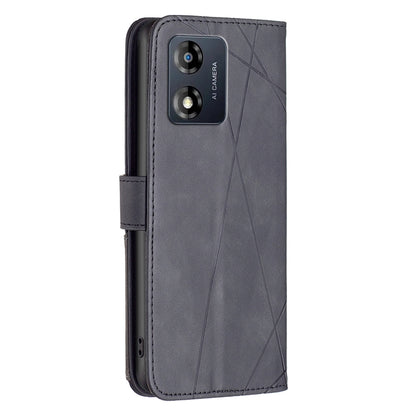 Motorola Moto E13 4G Rhombus Texture Leather Phone Case with Magnetic Buckle and Card Holder