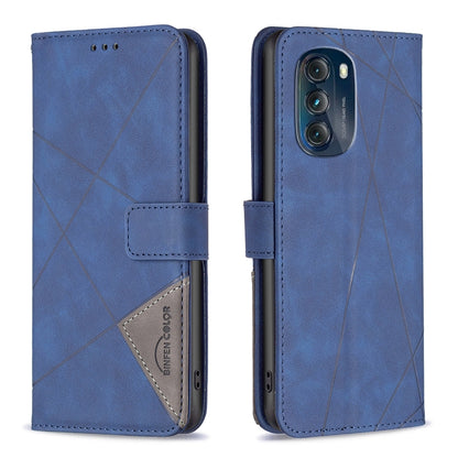 Motorola Moto G 5G 2023 Rhombus Texture Leather Phone Case with Magnetic Buckle and Card Holder