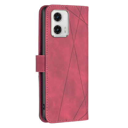 Motorola Moto G73 5G Rhombus Texture Leather Phone Case with Magnetic Buckle and Card Holder