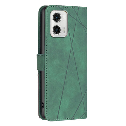 Motorola Moto G73 5G Rhombus Texture Leather Phone Case with Magnetic Buckle and Card Holder