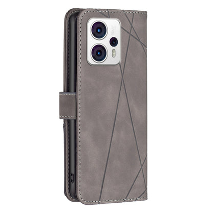 Motorola Moto G23 4G Rhombus Texture Leather Phone Case with Magnetic Buckle and Card Holder
