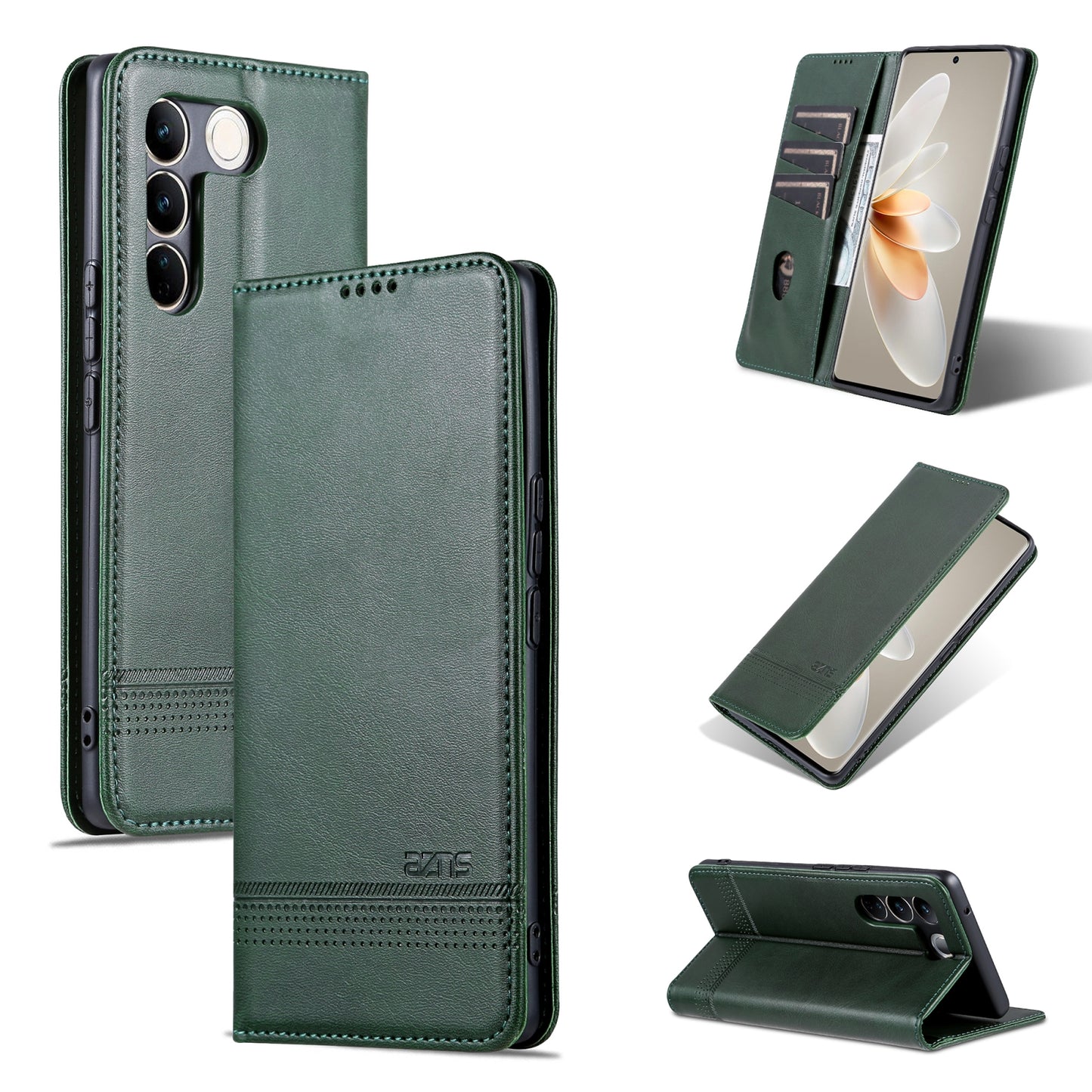 Vivo S16/S16 Pro Leather Wallet Case with Card Holder & Magnetic Closure